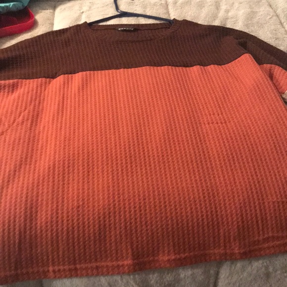 oversized color block knit waffle long sleeve - Picture 3 of 11